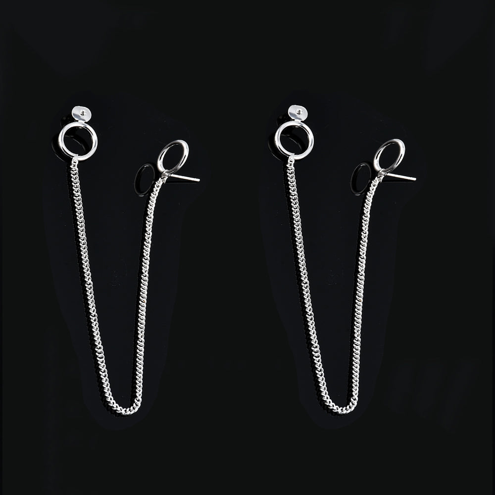 BTS-V Chain Sterling Silver Earrings KF30349 | unzzy