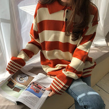 Load image into Gallery viewer, Striped Oversized Collar Sweater
