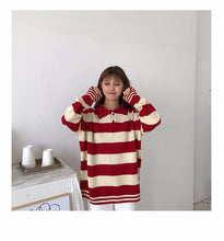 Load image into Gallery viewer, Striped Oversized Collar Sweater
