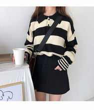 Load image into Gallery viewer, Striped Oversized Collar Sweater