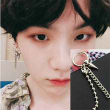 Load image into Gallery viewer, BTS Suga Spike Chain &amp; Bead Earring