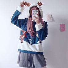 Load image into Gallery viewer, Kawaii Fluffy Reindeer Hoodie