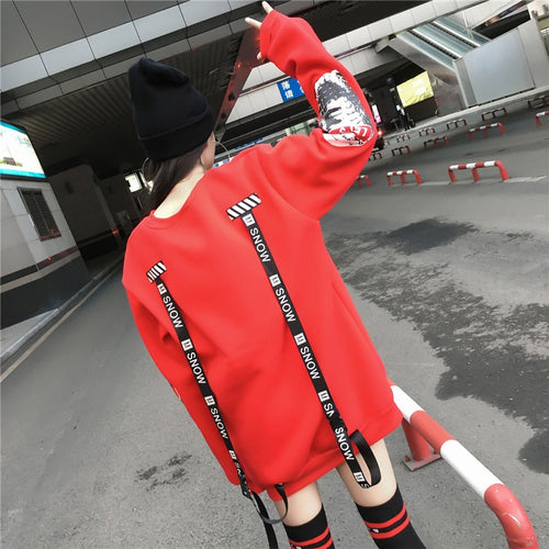 Oversized Harajuku 'Lets Rock' Sweatshirt