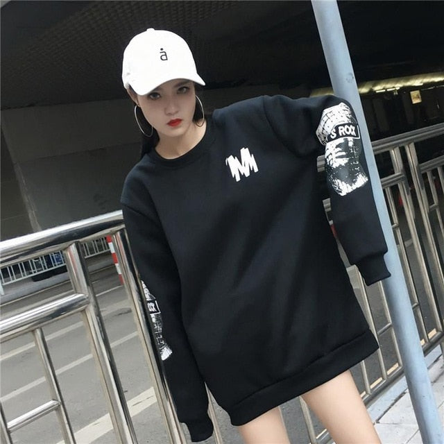 Oversized Harajuku 'Lets Rock' Sweatshirt