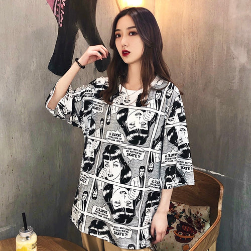 Harajuku Oversized Comic Tee