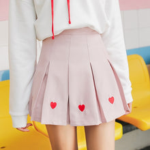 Load image into Gallery viewer, Kawaii Heart Pleated Skirt
