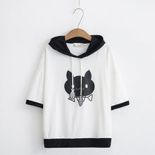 Load image into Gallery viewer, Kawaii Cat Short Sleeve Hoodie